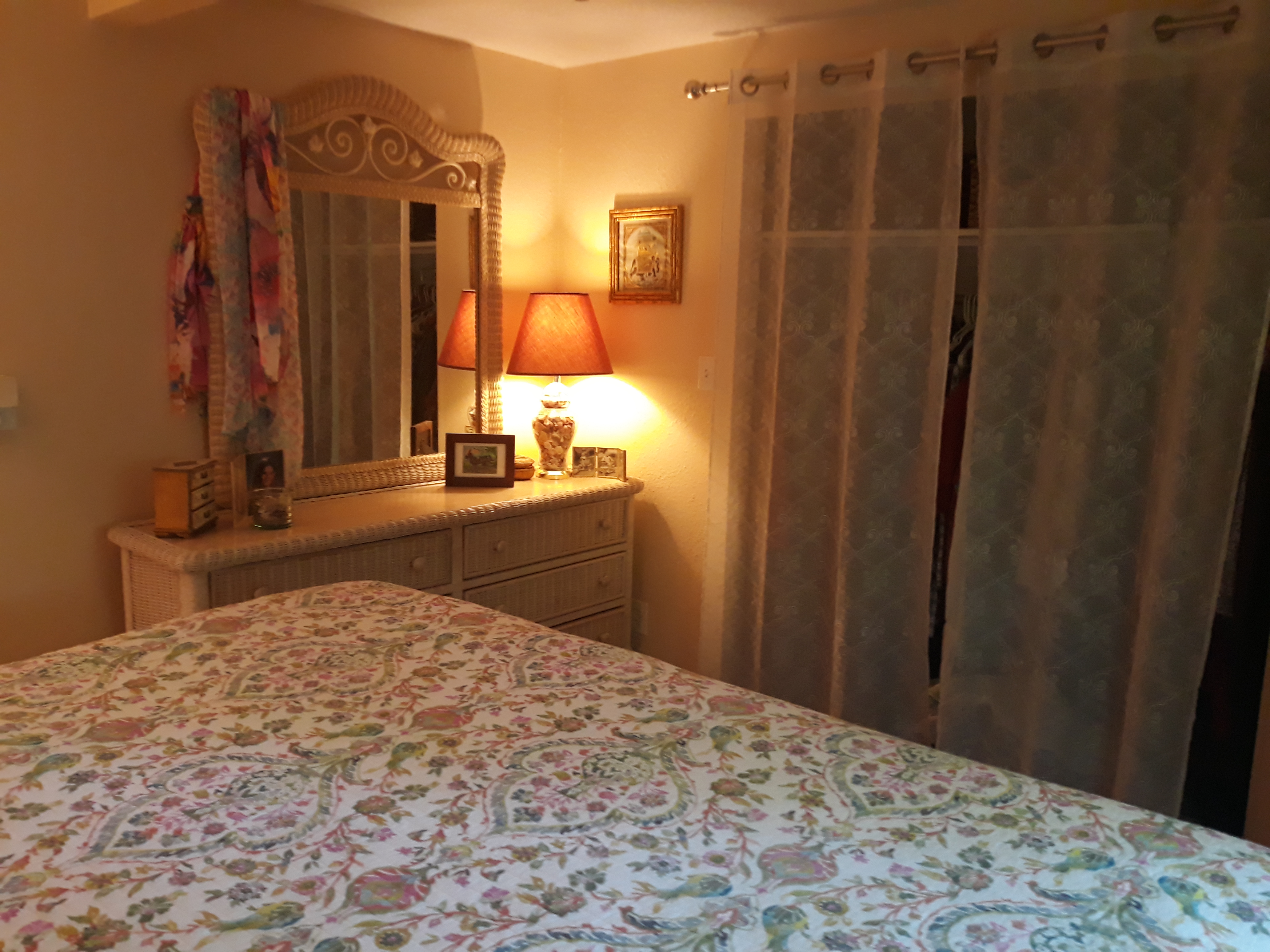 A headboard and night stands.